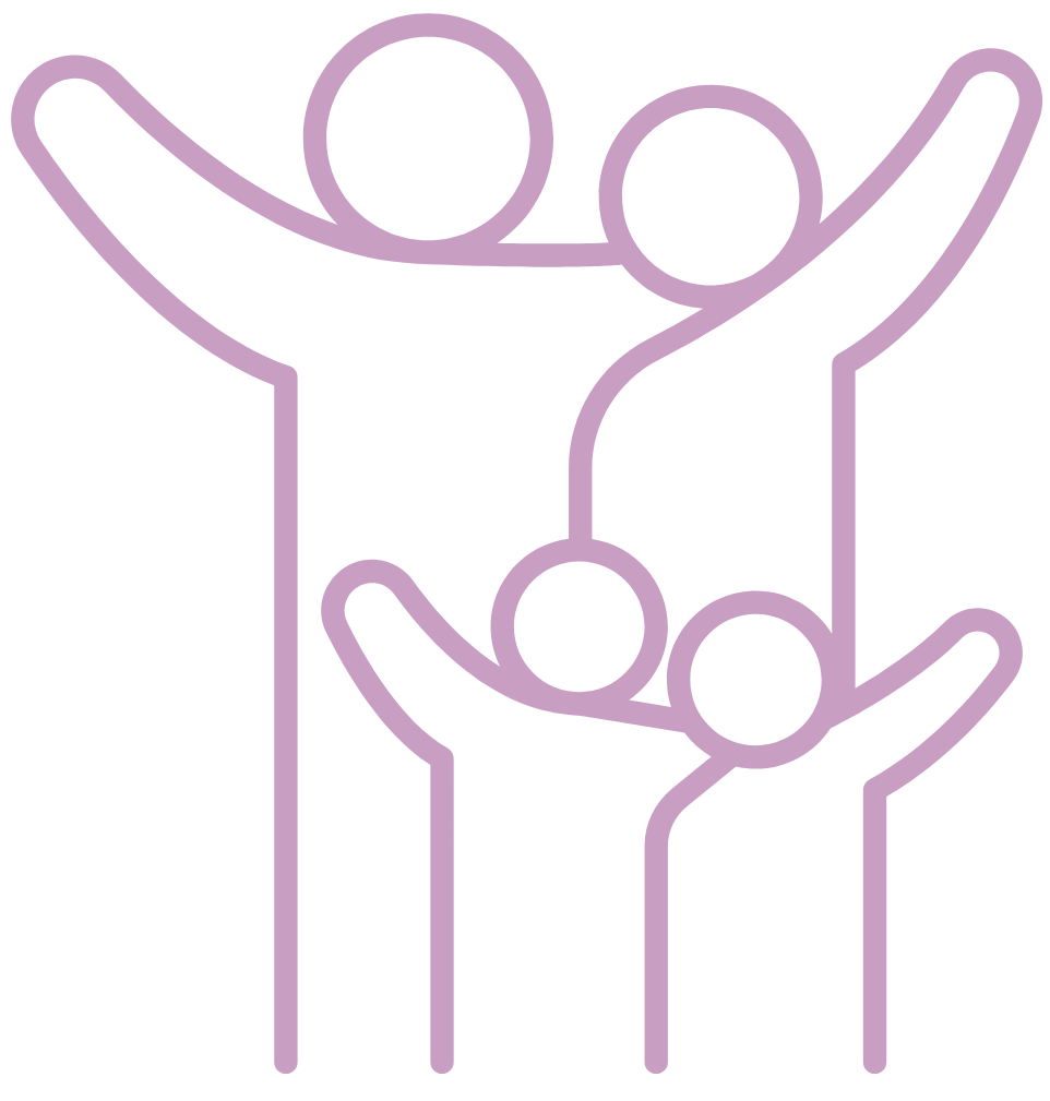 Gender neutral stylized family of four